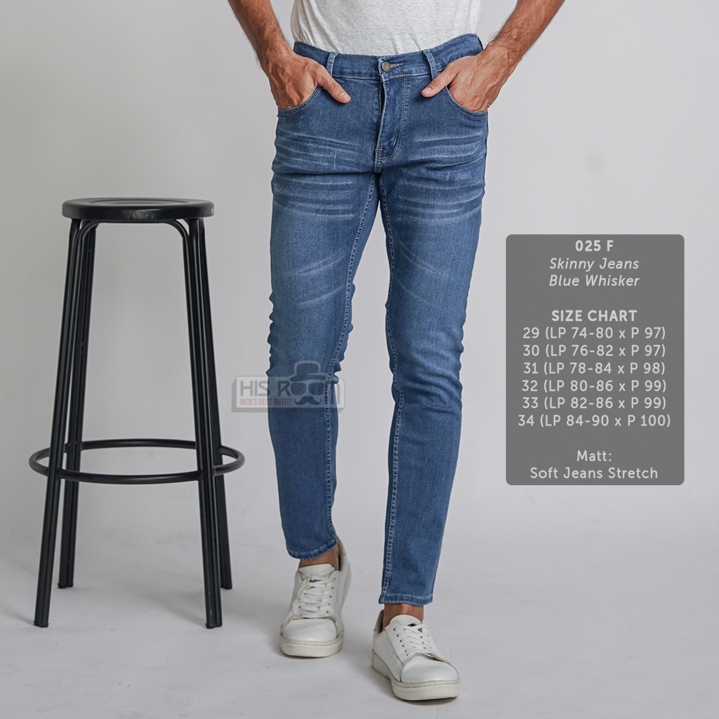 HSRM - 025 Skinny Jeans Whisker Pria Celana Jeans Pria Celana Panjang Jeans Premium Celana Jeans Cowok