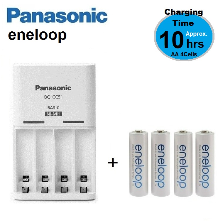 Panasonic eneloop Charger Baterai + Rechargeable Battery AA 4pcs