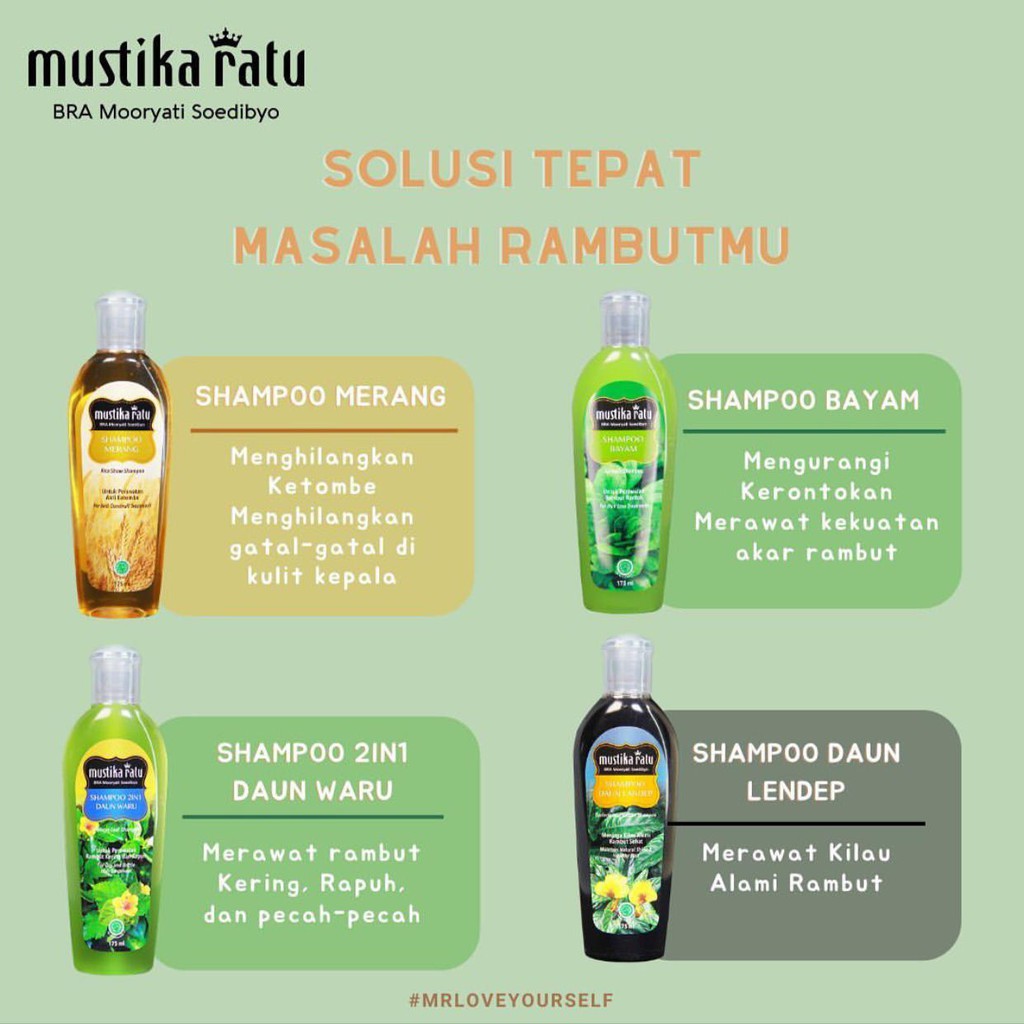 Mustika Ratu Hair Care | Penyubur Rambut Tonic Oil Cem ceman Shampoo Sampo Bilasan Santan Minyak Cendana