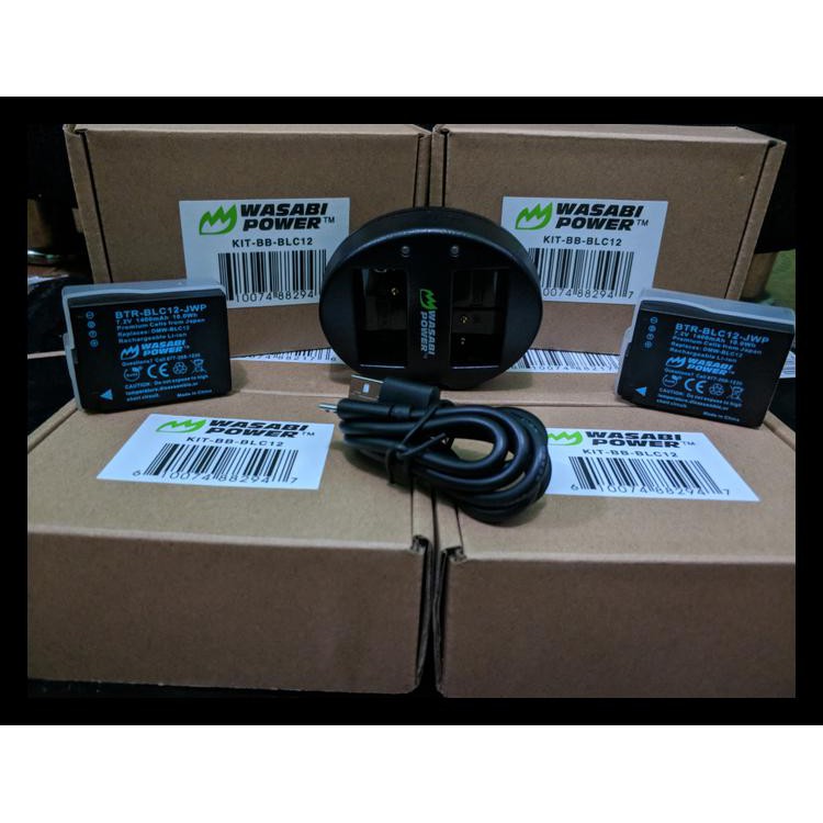 BESTNEW WASABI POWER DUAL CHARGER 2 PACK DMW-BLC12 BLC12 FOR PANASONIC LUMIX ORIGINAL 100%