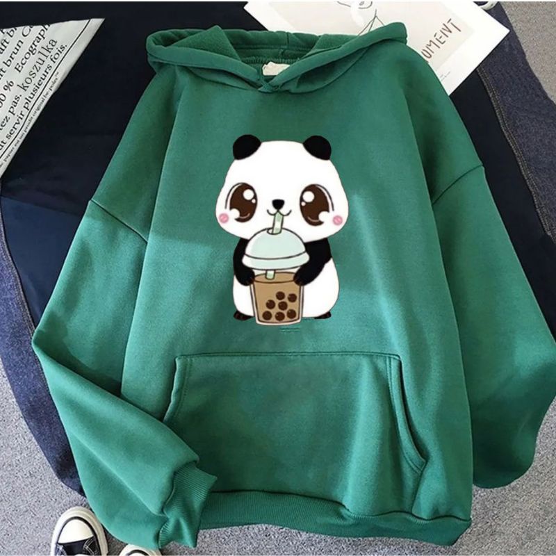 hoodie wanita panda boba terlaris