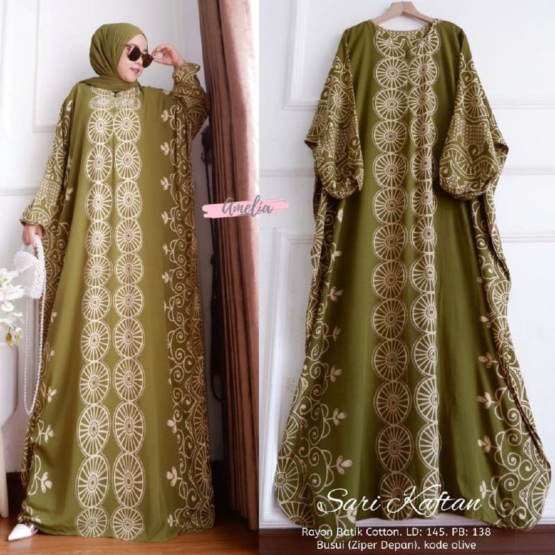 BILION KAFTAN MAXY DRESS SUPER JUMBO LD 150 DASTER BATIK BUSUI ZIPPER DEPAN GAMIS RAYON BATIK COTTON