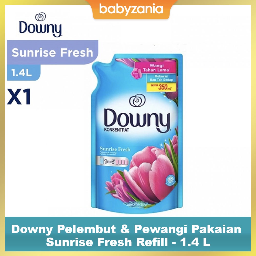 Downy Pelembut &amp; Pewangi Pakaian Sunrise Fresh Refill - 1.4 L