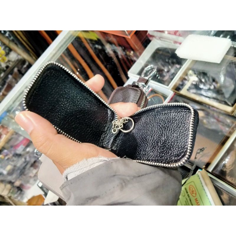 Dompet Hardcase Remote keyless Gantungan kunci Mobil Kulit asli polos tanpa merk tanpa logo