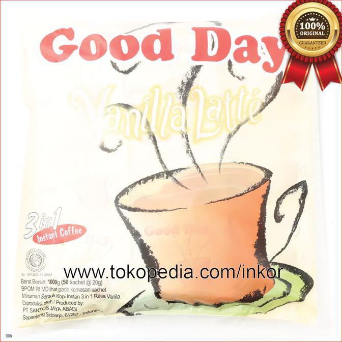 

GOOD DAY VANILLA LATTE 3IN1 INSTANT COFFEE KOPI BAG 50X20GR