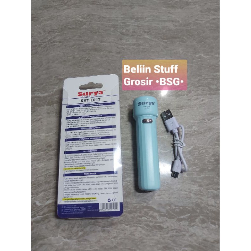 Senter tangan Cas Surya MINI SYT L017 bisa SOS, Senter Rechargeable LED Light/ Emergency Lamp