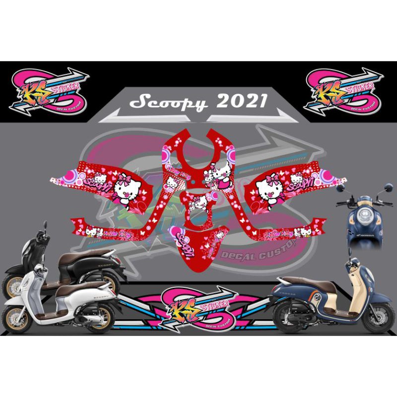 STICKER DECAL NEW SCOOPY 2021 HELLO KITTY