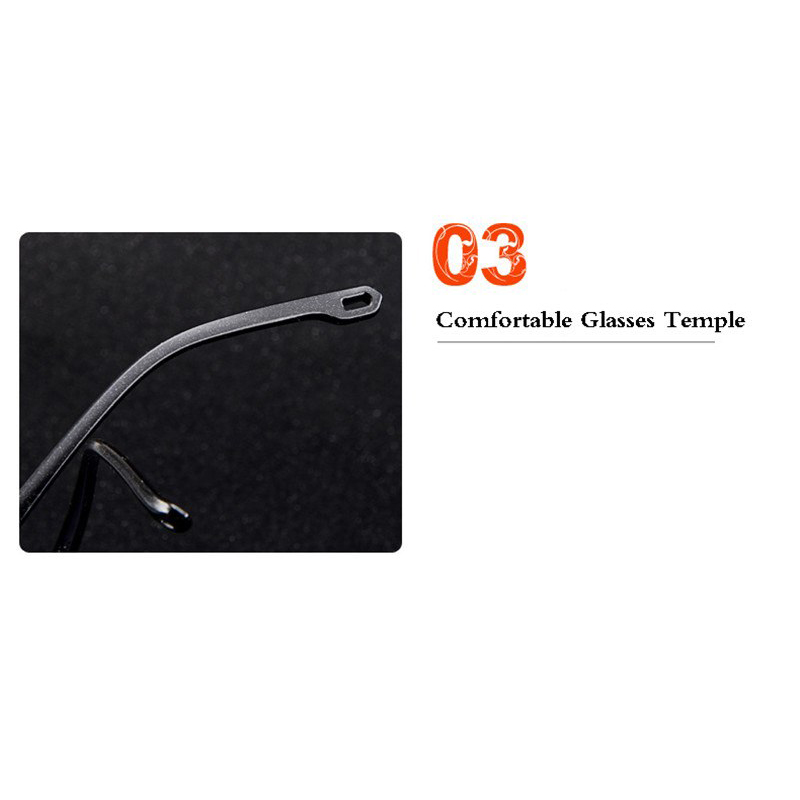 BELMON Kacamata Baca Frameless Blue Film Reading Glasses Plus 1 - 641 - Black Gold