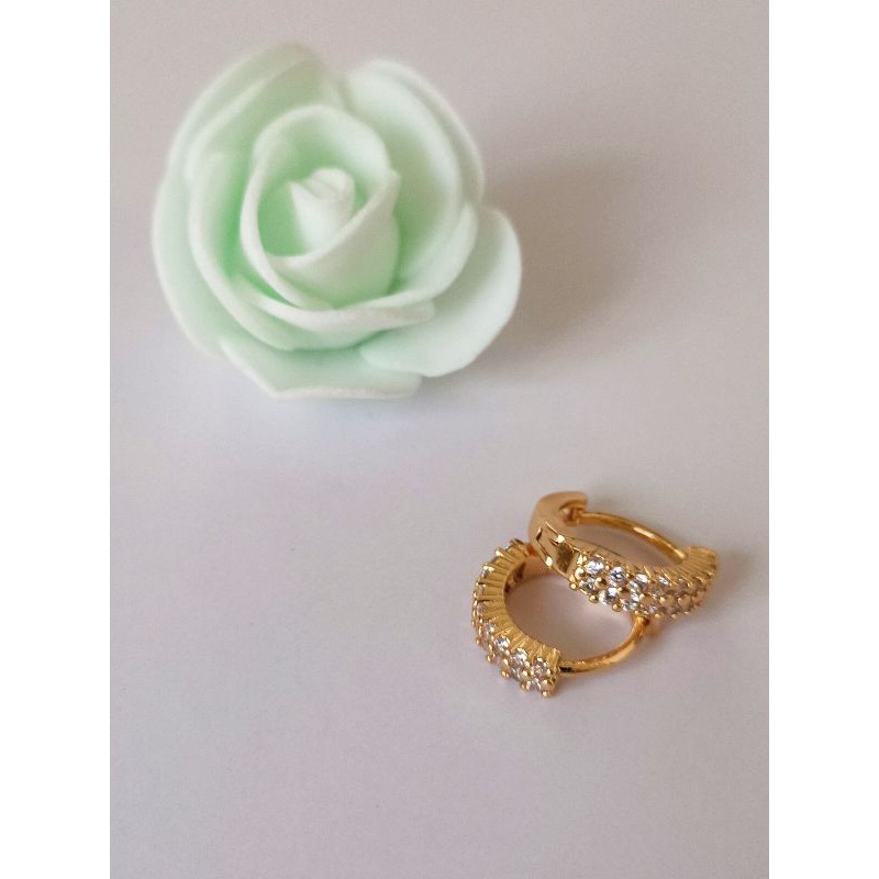 Anting Tusuk Xuping Permata Emas Anting Emas Wanita