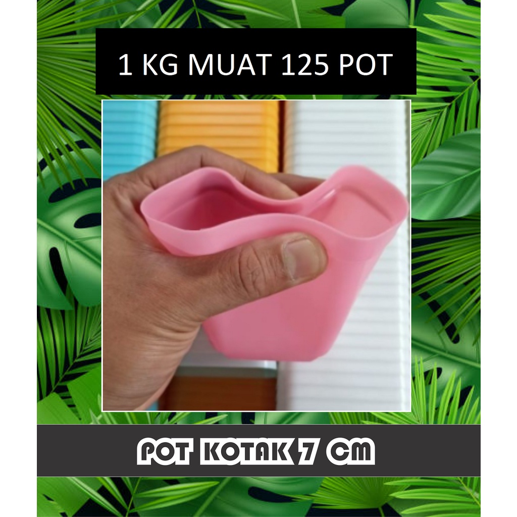 10 PCS POT KOTAK PERSEGI MINI KECIL WARNA-WARNI MURAH GROSIR POT BUNGA SUKULEN KAKTUS DAN TATAKAN UK. 7 CM