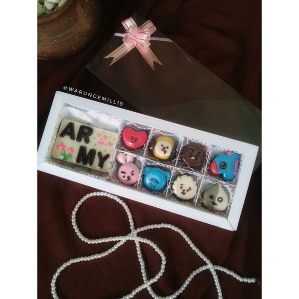 

coklat box ucapan army bts/bt21