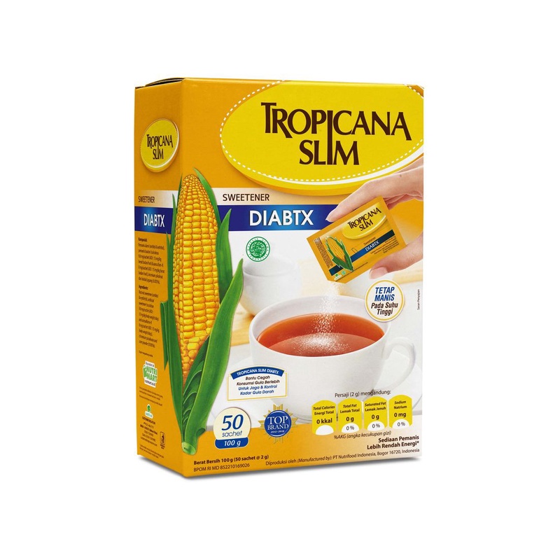 

Tropicana Slim Sweetener DIABTX isi 50 Sachet