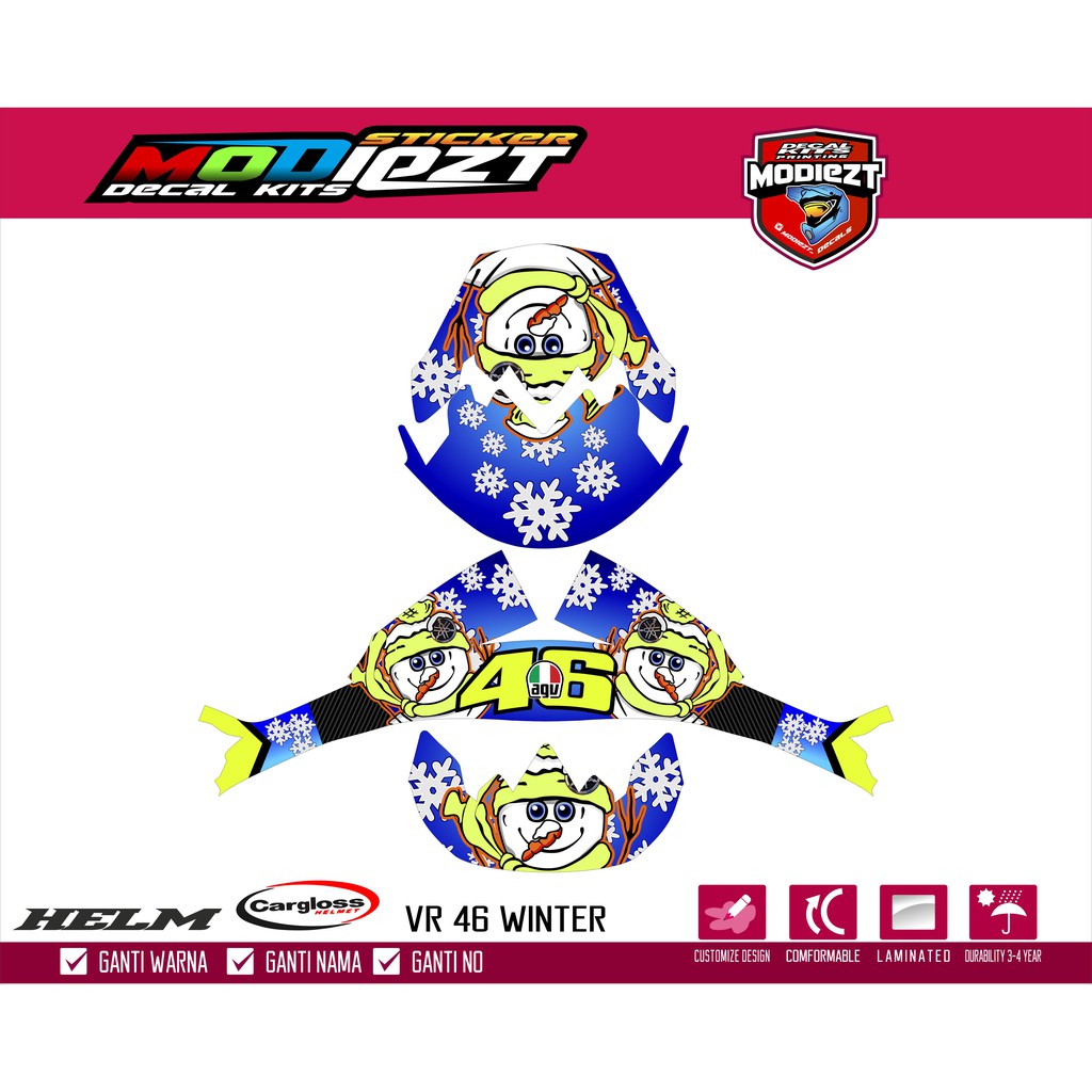 DECAL HELM CARGLOSS VR 46 WINTER