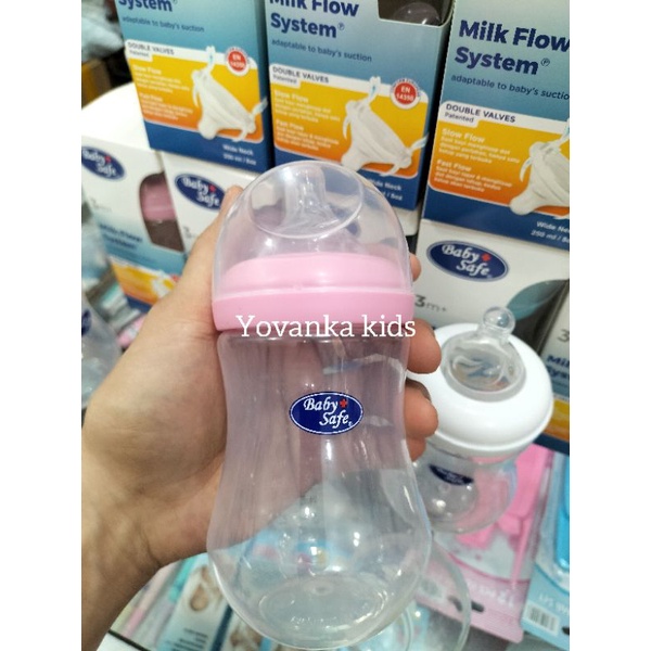 Botol Susu Milk Flow System Wide Neck Baby Safe Double Valves BPA Free 250Ml/125Ml WN02W