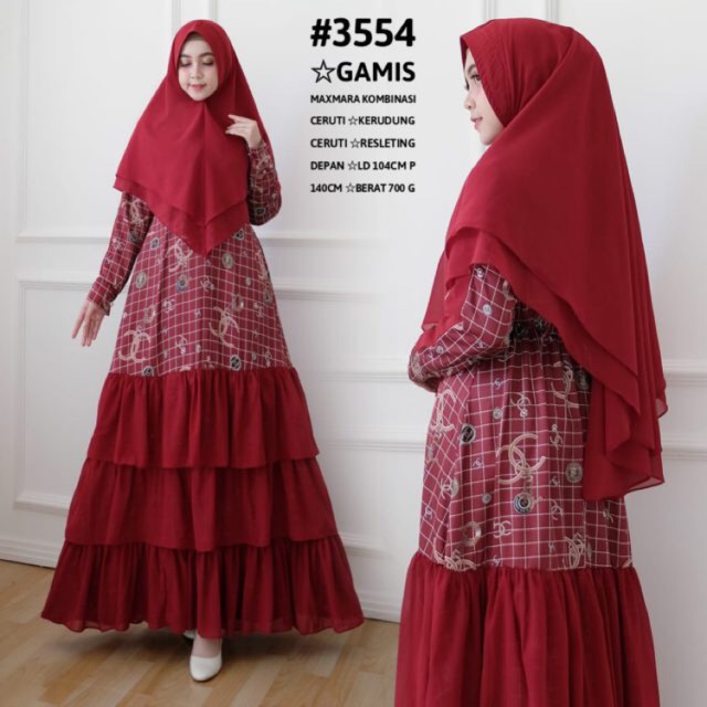 Gamis Maxmara Kombinasi Ceruti #3554-#3558