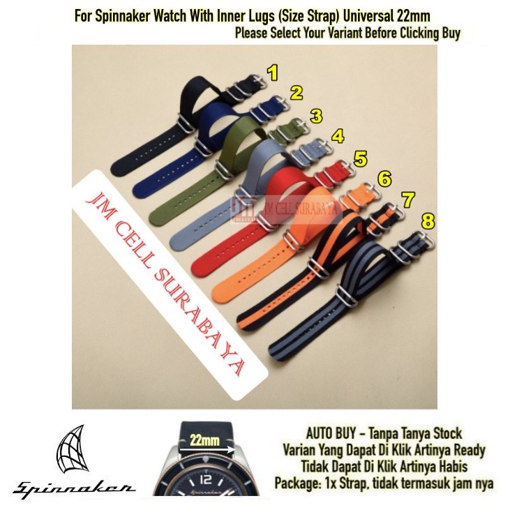 Tali Jam Tangan Watch Strap Spinnaker 22mm Universal - Zulu Nato Nylon