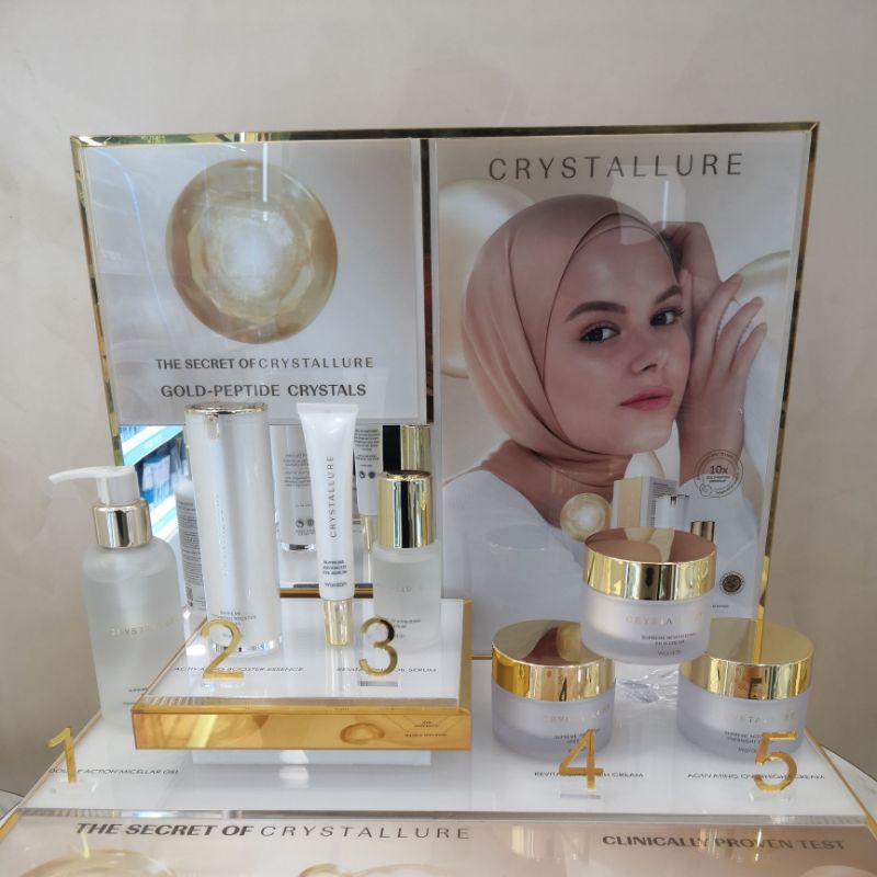 Wardah Paket Crystallure Series (essense, micellar gel, cream pagi/malam, serum, eye serum)