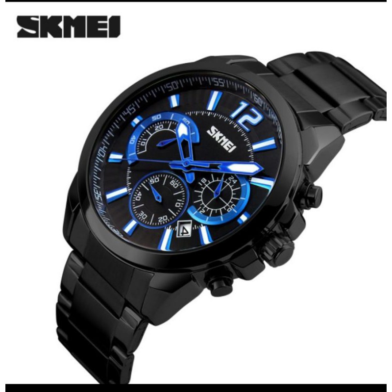JAM TANGAN PRIA SKMEI ORIGINAL 9108 hitam silver