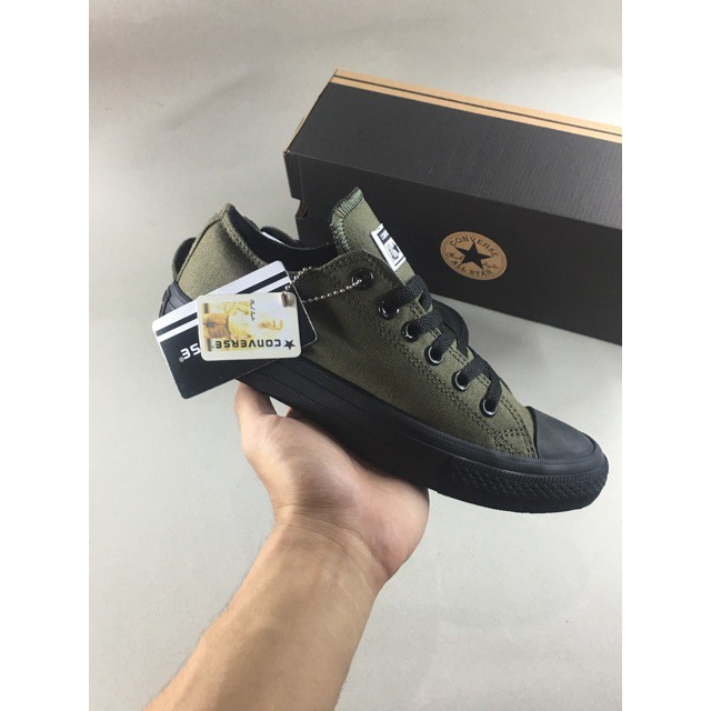 nyaman dipake buat hangout/ Sepatu Converse Allstar Chuck Taylor OX ARMY BLACK Grade Original