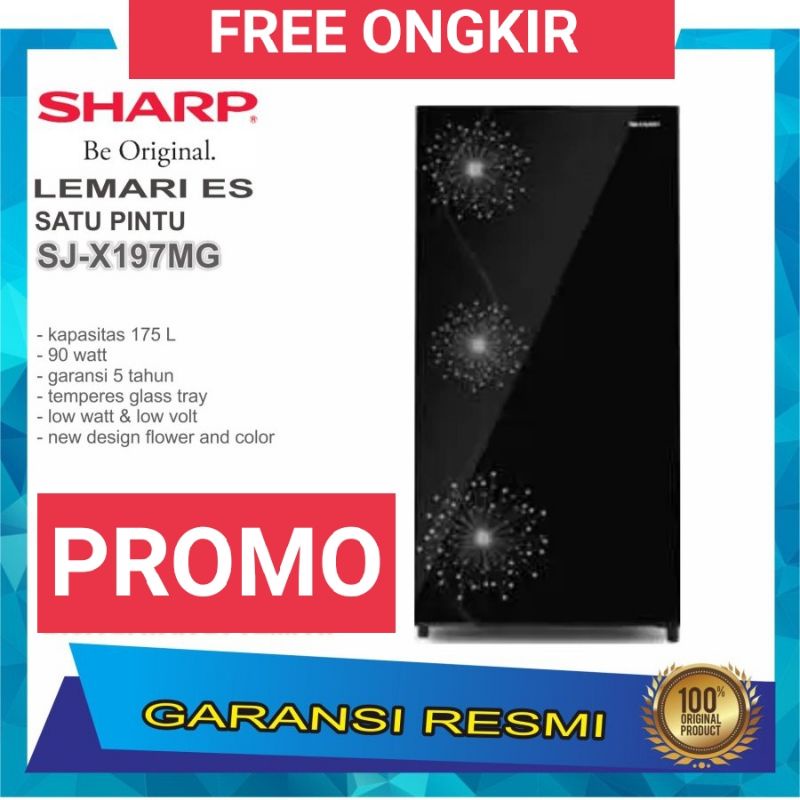 KULKAS 1 PINTU SHARP JUMBO SJX 197 MG SJX197MG PROMO