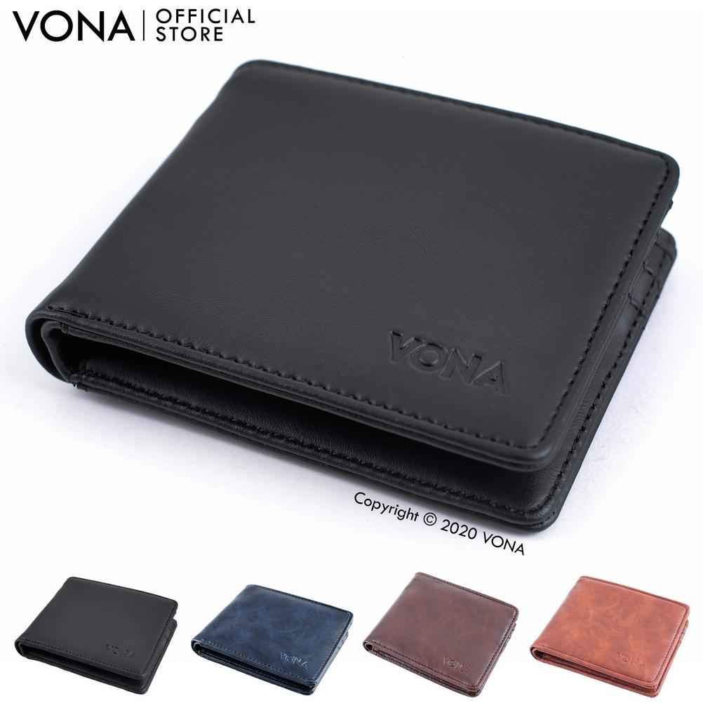 Vona  Dompet Pria Lipat Kulit Pu  - Jet . , .,