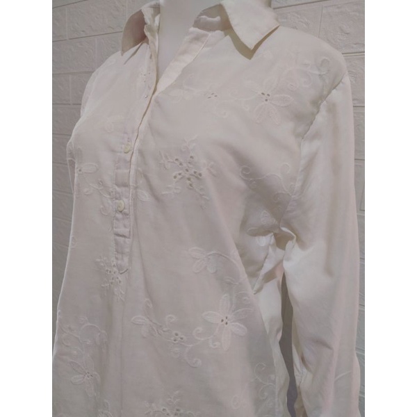 Atasan Putih Bordir/Atasan wanita Bordir embos PL535