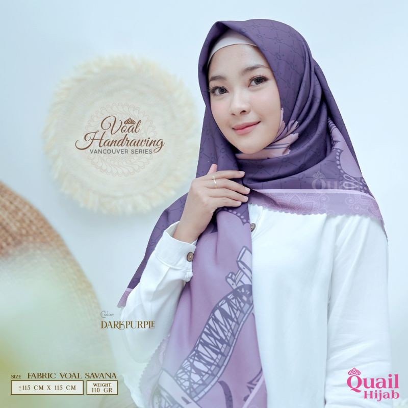 VOAL VANCOUVER HIJAB SEGI EMPAT QUAIL