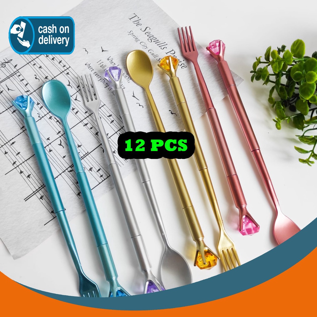 

SELUSIN PULPEN GEL SENDOK GARPU KRISTAL ISI 12 PCS PEN ALAT TULIS BOLPOIN ALAT MAKAN UNIK IMUT MURAH PEN GEL KARAKTER LUCU MURAH PENA