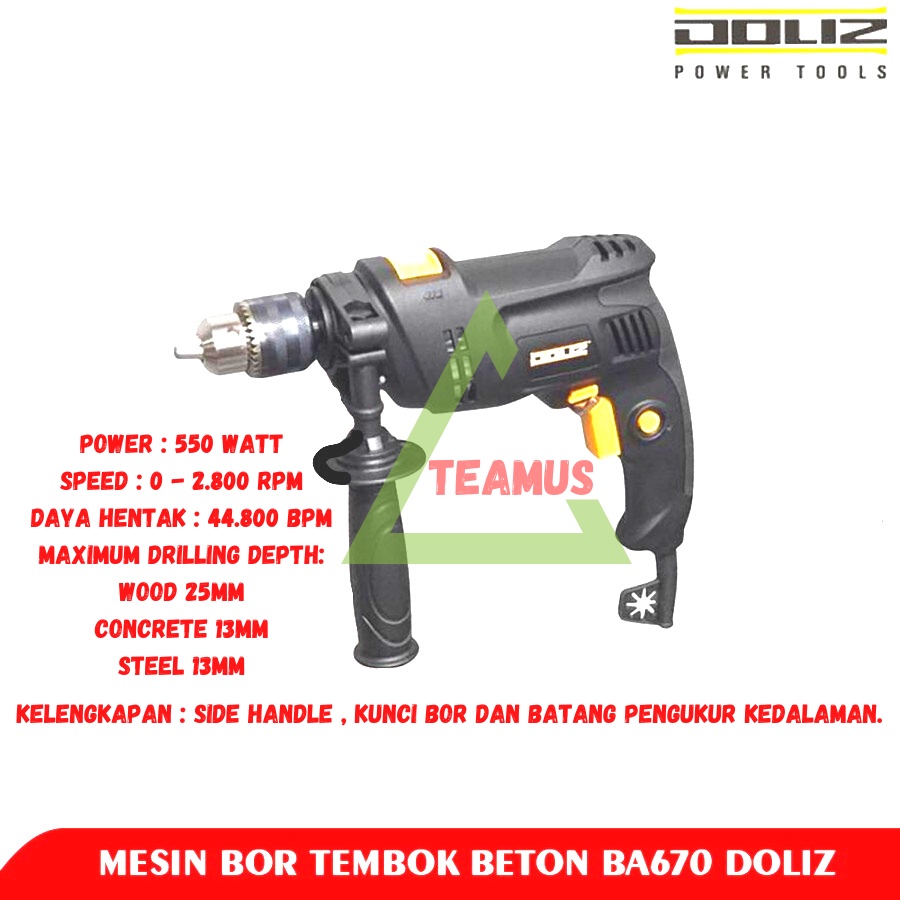 Jual Doliz Ba Mesin Bor Tembok Beton Mm Doliz Ba Impact Drill Mm Shopee Indonesia