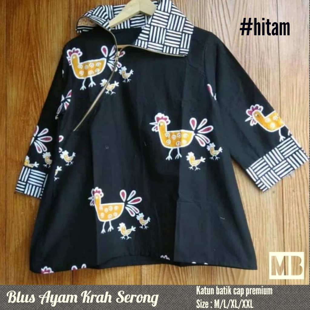 BLUS BATIK JUMBO HITAM | ATASAN JUMBO BATIK CAP