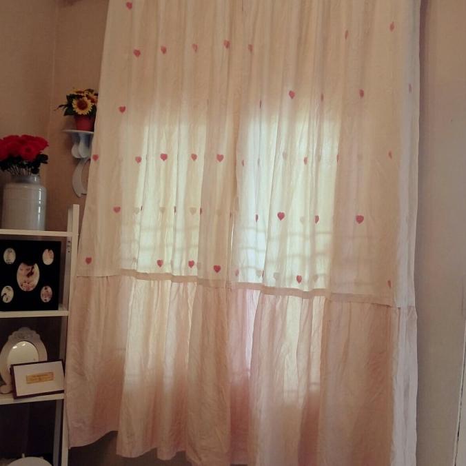 sale gorden blackout shabby chic. Motif love timbul.