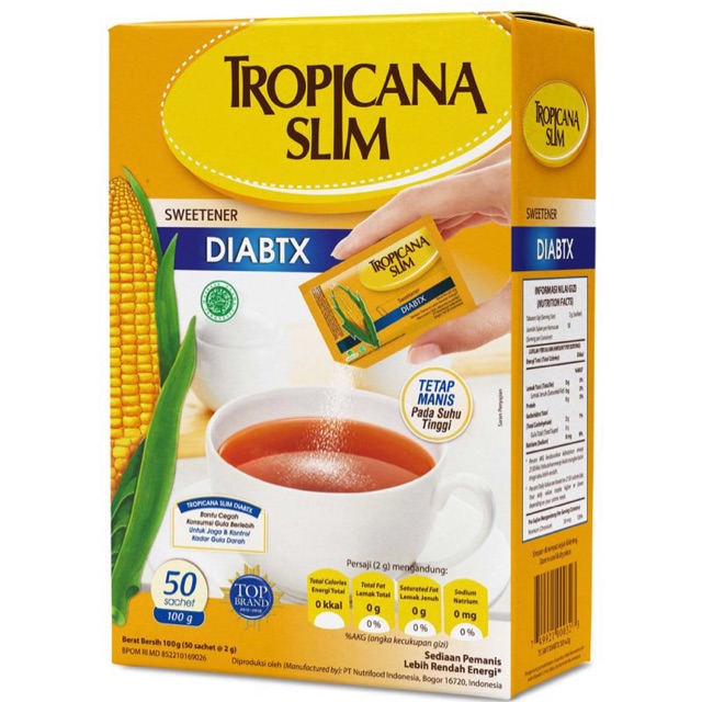 

Tropicana Slim Sweetener No Calori Diabetics 50X2g