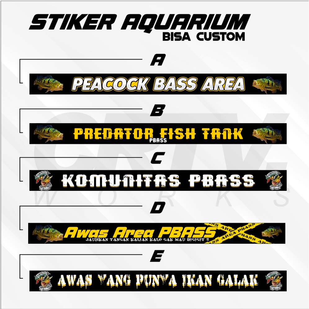 Stiker Aquarium Peacock BASS Stiker Aquarium PBASS Lovers Pbass Mono Waterproof Terlaris - Crtv