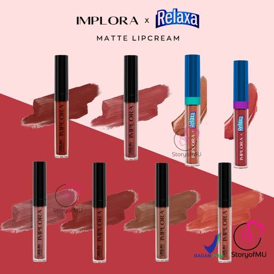 Implora x Relaxa | Implora Urban Lip Cream Matte | Implora Urban Lip Cream / Implora lipcream Lipstick | Barley | Grape | Nude | Terra Cotta