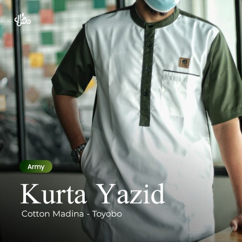 Kurta Pria Koko Pria Yazid Bahan Cotton Madian Toyobo