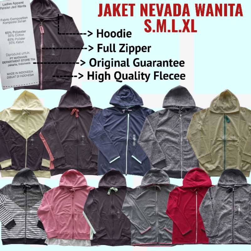 Jaket Nevada Hoodie Wanita Original Branded Matahari