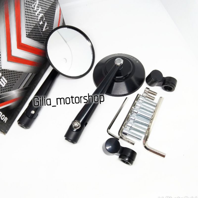 Spion Bulat MGV DBS Jokowi Retro Alloy Import Model Rizoma CNC Universal Motor Nmax,PCX,Vespa,Vario