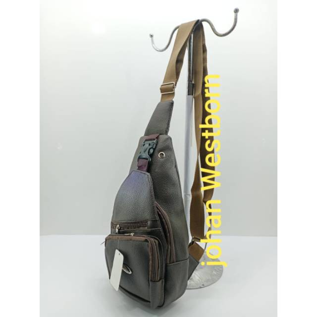 Tas Waist Bag Pria kulit sintetis