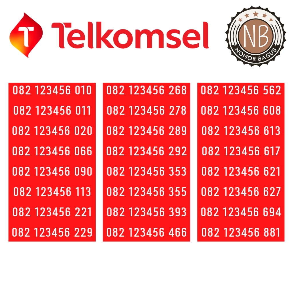 Kartu perdana telkomsel simpati nomor cantik 123456 XXX