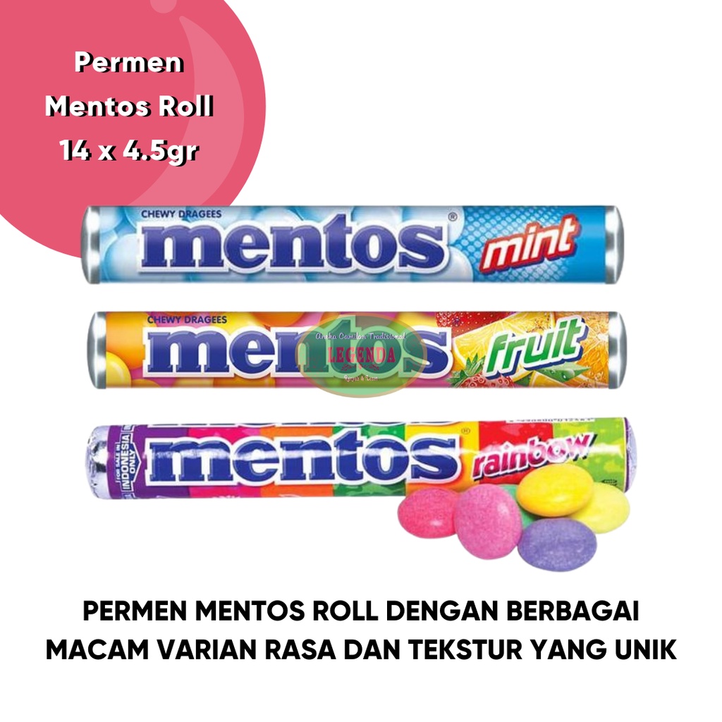 

Permen Mentos Roll 29 gram [1 boks isi 14 roll] mint fruit rainbow terkomplit termurah