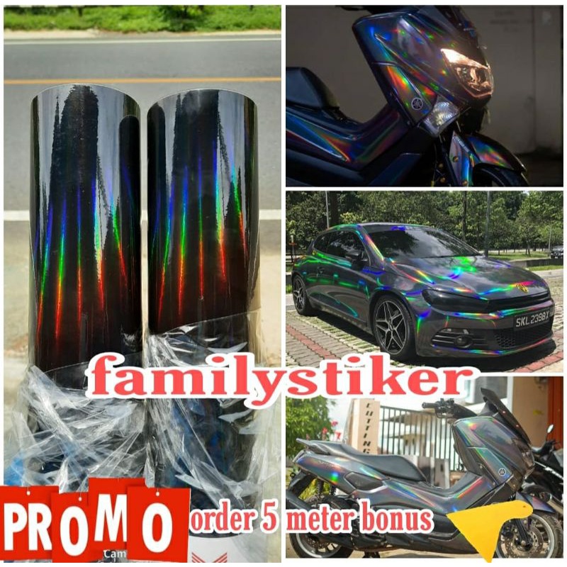 Sticker Hologram Sekotlet Stiker Hologram Hitam Skotlet Motor Hologram Pelangi