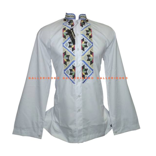 Baju koko preview infinite itang yunasz putih lengan panjang