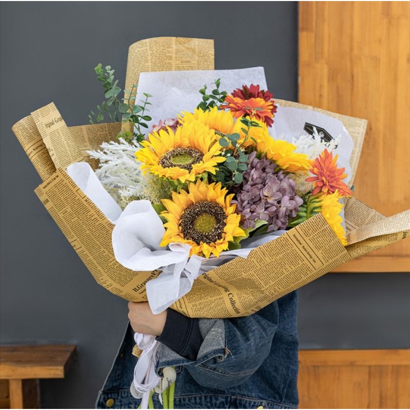

kraft paper bouquet , korean flower wrapping paper , kertas wrapping