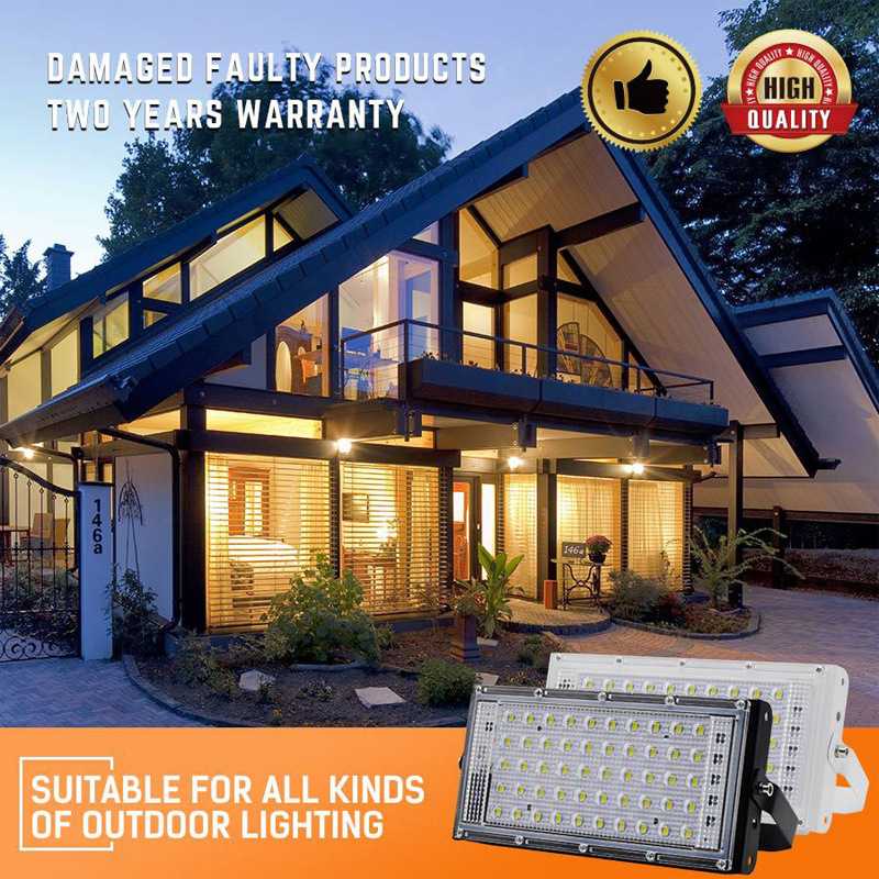 (100% BARANG ORI)  Lampu Sorot Flood Light 4500 Lumens 50W 3000K - A8