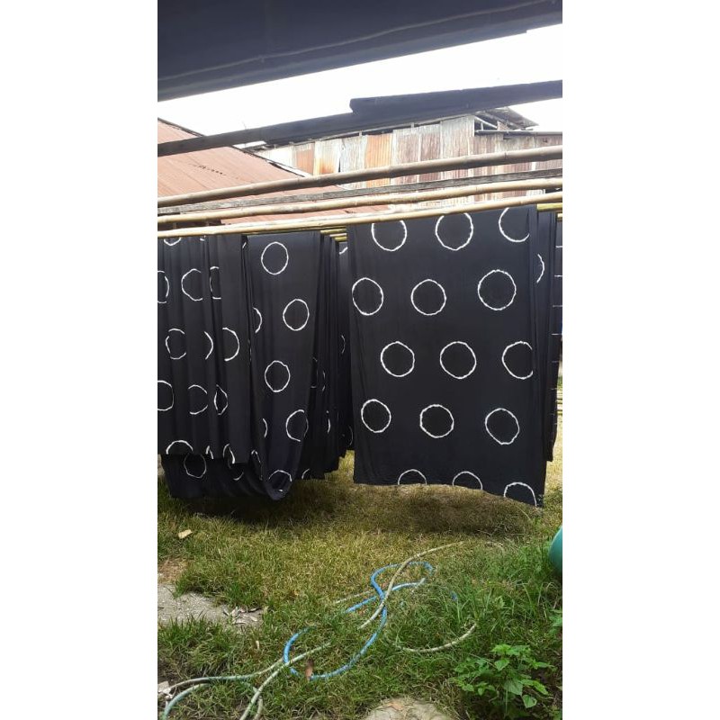 Kain Rayon Motif Shibori Round / Shibori Bulat  (Harga Per Setengah Meter)