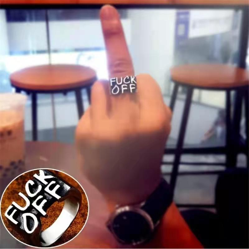 Cincin Lapis Silver Gaya Hip Hop Rock Adjustable Untuk Pria