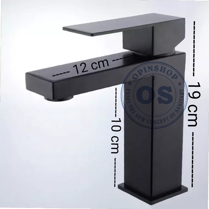 T.Lillie - Kran Air Kran Wastafel Stenlis Sus 304 Kotak Panas Dingin Warna Hitam