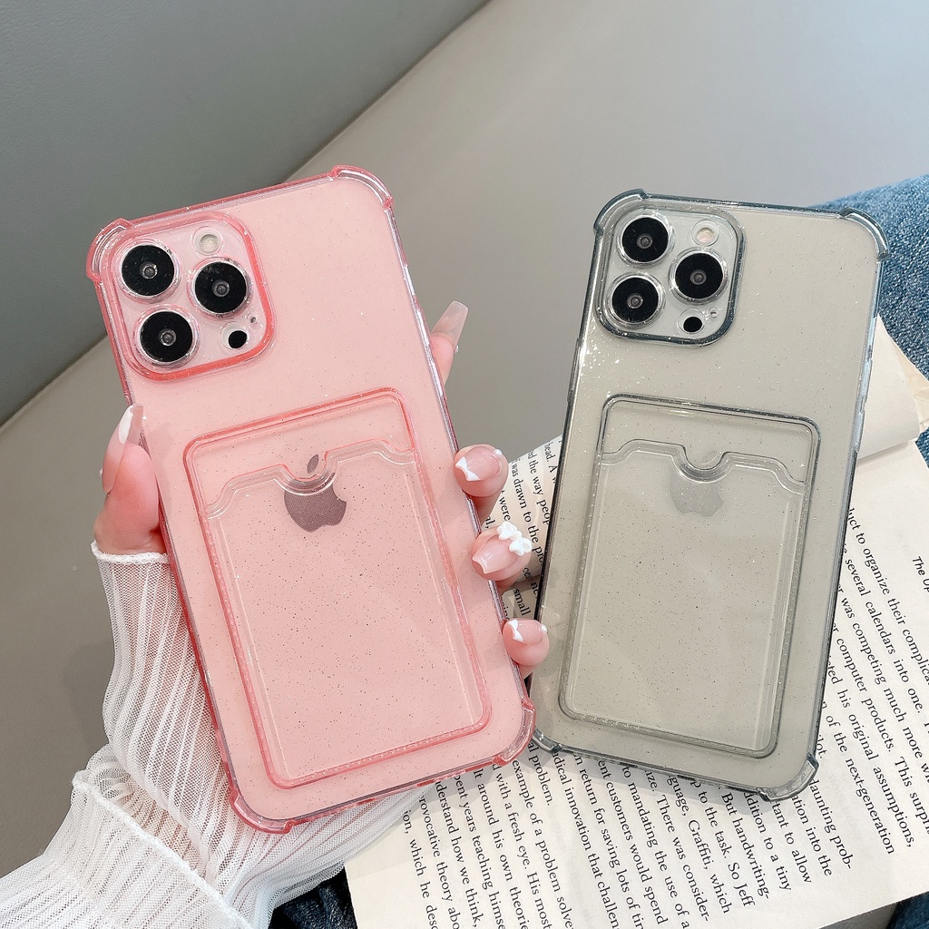 Card Slot Glitter Case for Iphone 7 8 se 6plus 7 plus x xr xs max 11 11 pro max 12 mini 12 pro max 13 mini 13 pro max