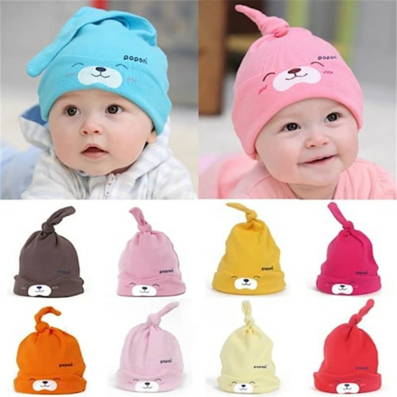 Topi Kupluk Bayi Laki Laki Perempuan Newborn 0 6 12 Bulan Karakter Lucu