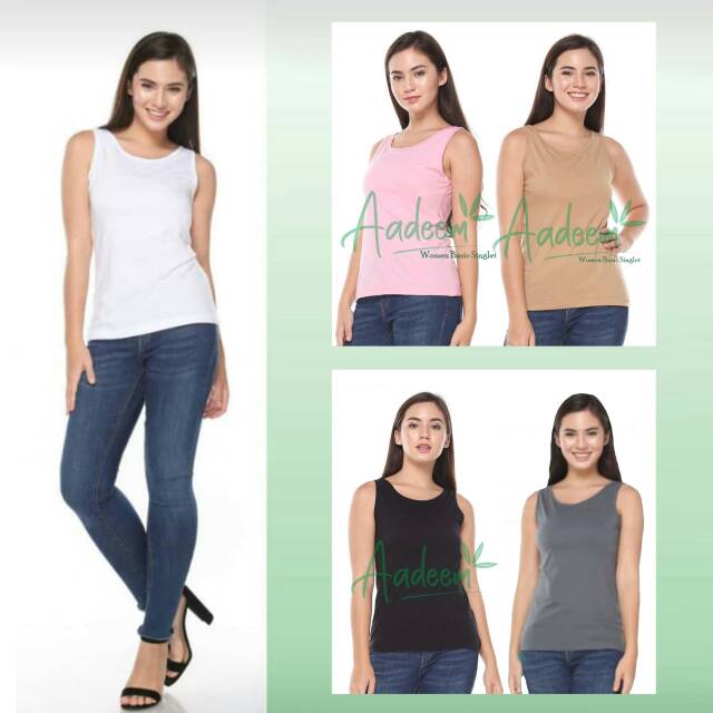 KAOS SINGLET / TANKTOP WANITA KATUN BAMBU AADEEM